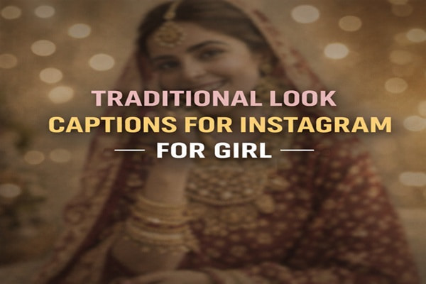 Traditional Look Captions for Instagram for Girl